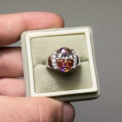 Wow 🤩 !! Ametrine And White Sapphire Set In 925 Sterling Silver Ring Size 7 !