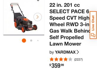 Lawn mover 21” self propelled 3 en 1