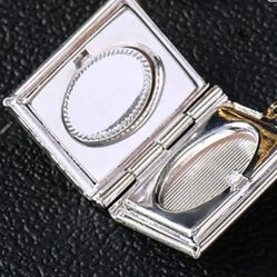 925STERLING SILVER PHOTO FRAME LOCKET SNAKE 16"FREE CHAIN NECKLACE