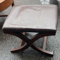 Leather Seated Stool/ottoman 