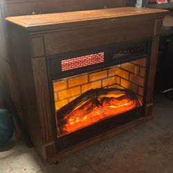 Red Stone Faux Fire Electric Heater 1500 Watt