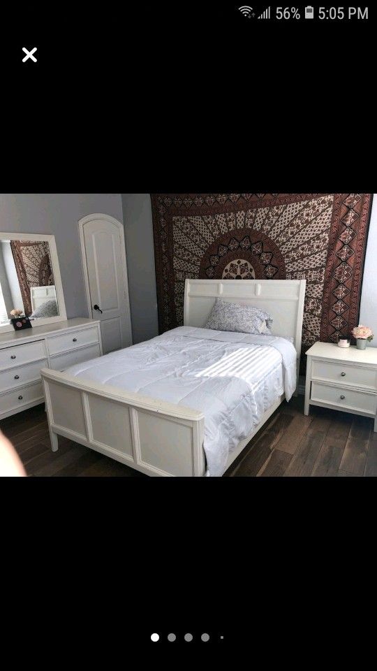 Full size bedframe no mattresses or box spring dresser and nightstand