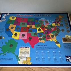 50 STATES OF AMERICAN COLLECTOR’S COIN MAP