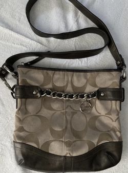 Coach F19730 Opric Metallic Signature Chain Crossbody or Shoulder Bag.