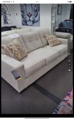 New! Sleeper Sofa in Cream Soft Fabric, QUEEN Size.