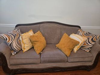 Elegant Carved-Wood Sofa & Loveseat Set