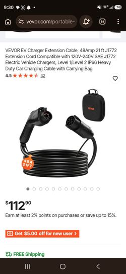 EV Charger Extension Cable