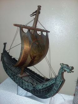 Vintage Metal Viking Ship