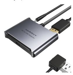 Warrky PSVR2 PC Adapter, PSVR2 Accessories [Aluminum Shell, Nylon-Braided Cable] Compatible with PSVR2, AR Glasses, Portable Monitor, DP 1.4 Cable&15W