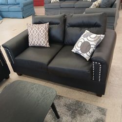 2 PC Leatherette Sofa Set