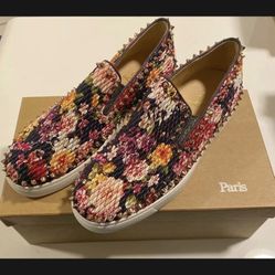 Christian Louboutin Pik Boat  Flat Tissu Baigneuse /GG 40