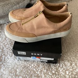 DKNY Slip On Tennis With Gold Zipper