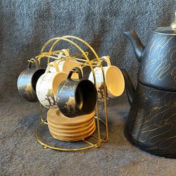 Coffee set of 5 and tea set 