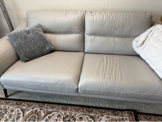 Genuine Leather Sofa Set – 2 Piece – Like New!