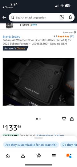 Subaru Forester 2021 All Weather Mats