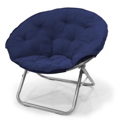Large Super Soft Microsuede Saucer Chair, Navy, 30"