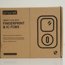 Smonet Smart Deadbolt with App Control, Fingerprint, Keypad, & IC Fobs