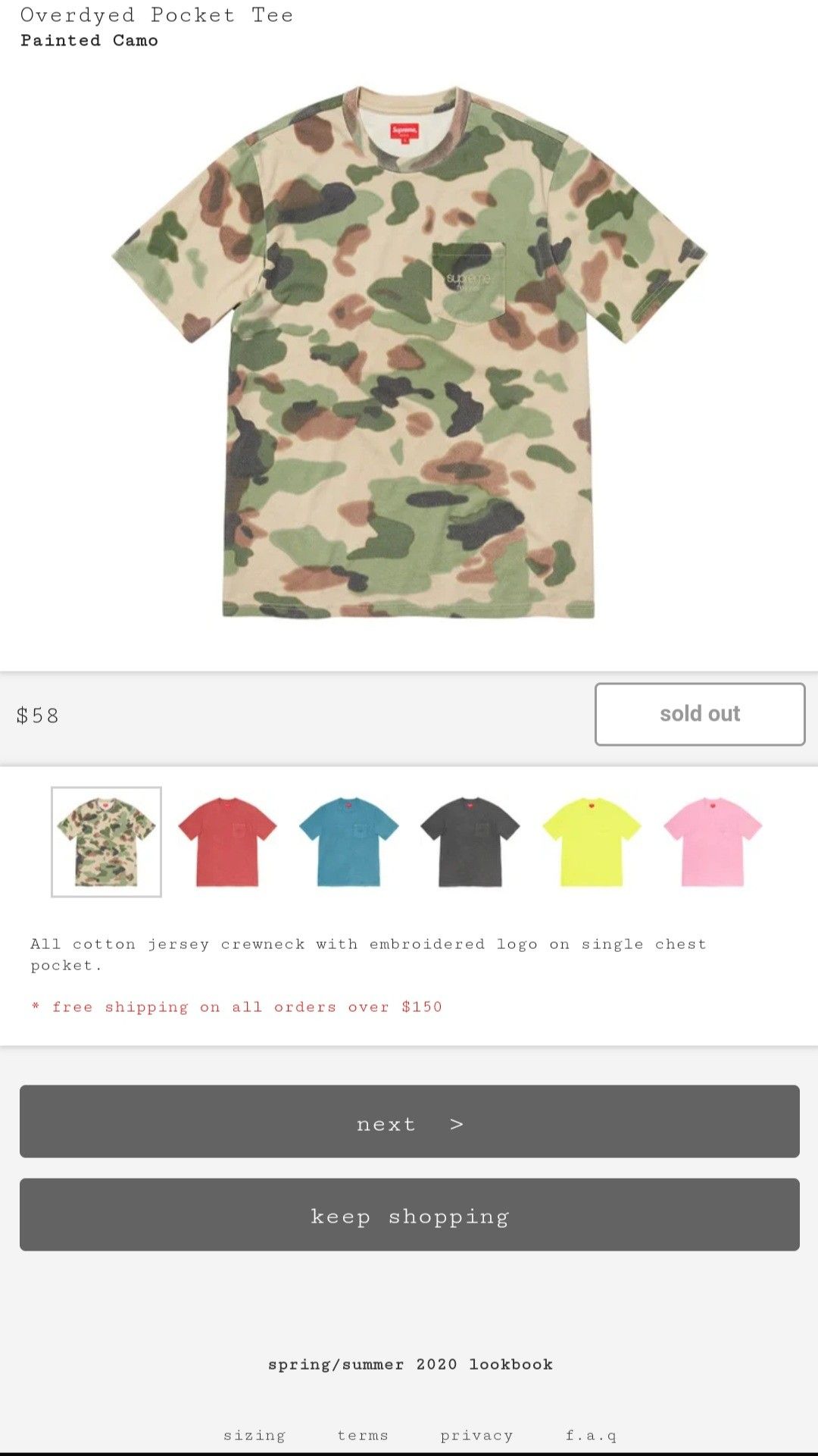 Supreme Camo Pocket t shirt