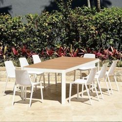 BRAND NEW Patio Dining Table - Powder-Coated Aluminum & Duraboard Top