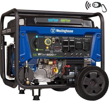 Westinghouse 12 500 Peak Watt Dual Fuel Portable Generator Electric Start Transfer Switch Ready
