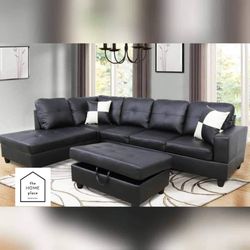Brand New Sectional 2pc With FREE Ottoman Ready For Delivery 🚚 