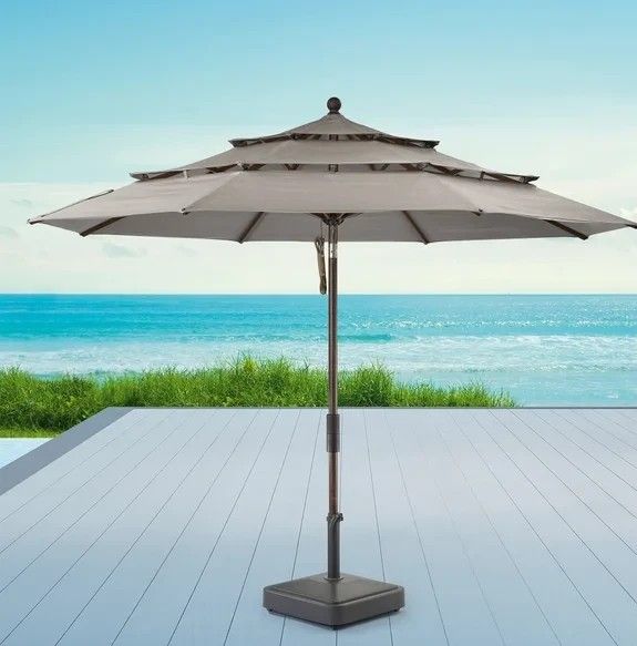 Outdoor Patio Umbrella, 11ft Proshade 3 Tier Market Umbrella Sunbrella 