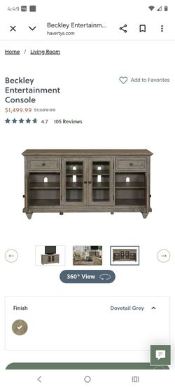Beckley Entertainment Console – Dovetail Grey