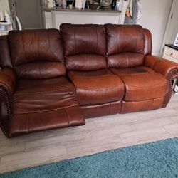 Genuine Leather Recliner Couch