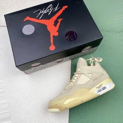 Jordan 4 Off White Sail 100