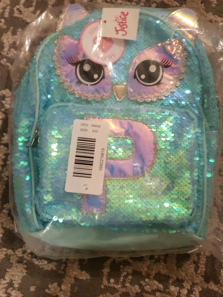 Justice Mini Backpack Letter P NEW