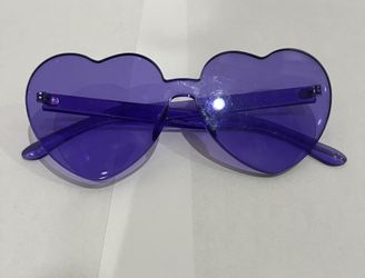 Heart Shaped Novelty Purple Sunglasses