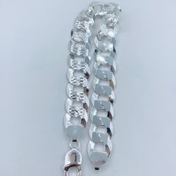 Real Solid 925 sterling Silver Mens Bracelet 