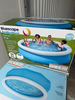 Bluescape Fast Set 10ft x 30in Inflatable Above Ground Pool Set Filter Pump Blue
