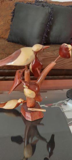 Wooden Bird Statue 