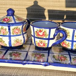 Vintage Ceramica Avallone Italiano Espresso/Tea Cup Set Of 4 Mint Condition!!!