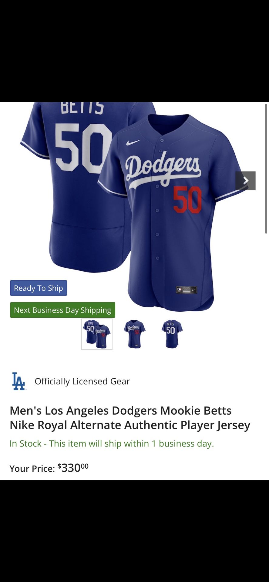 Mookie Betts Los Angeles Dodgers Nike Home Authentic Player Jersey - White