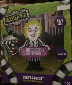 BRAND NEW IN BOX Gemmy Halloween Decorations Beetlejuice 3.5’ Airblown Inflatable Holiday Christmas Halloween Decoration!