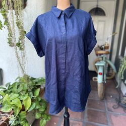 Lauren Polo Ralph Lauren Short Sleeve Linen Button-Up Shirt