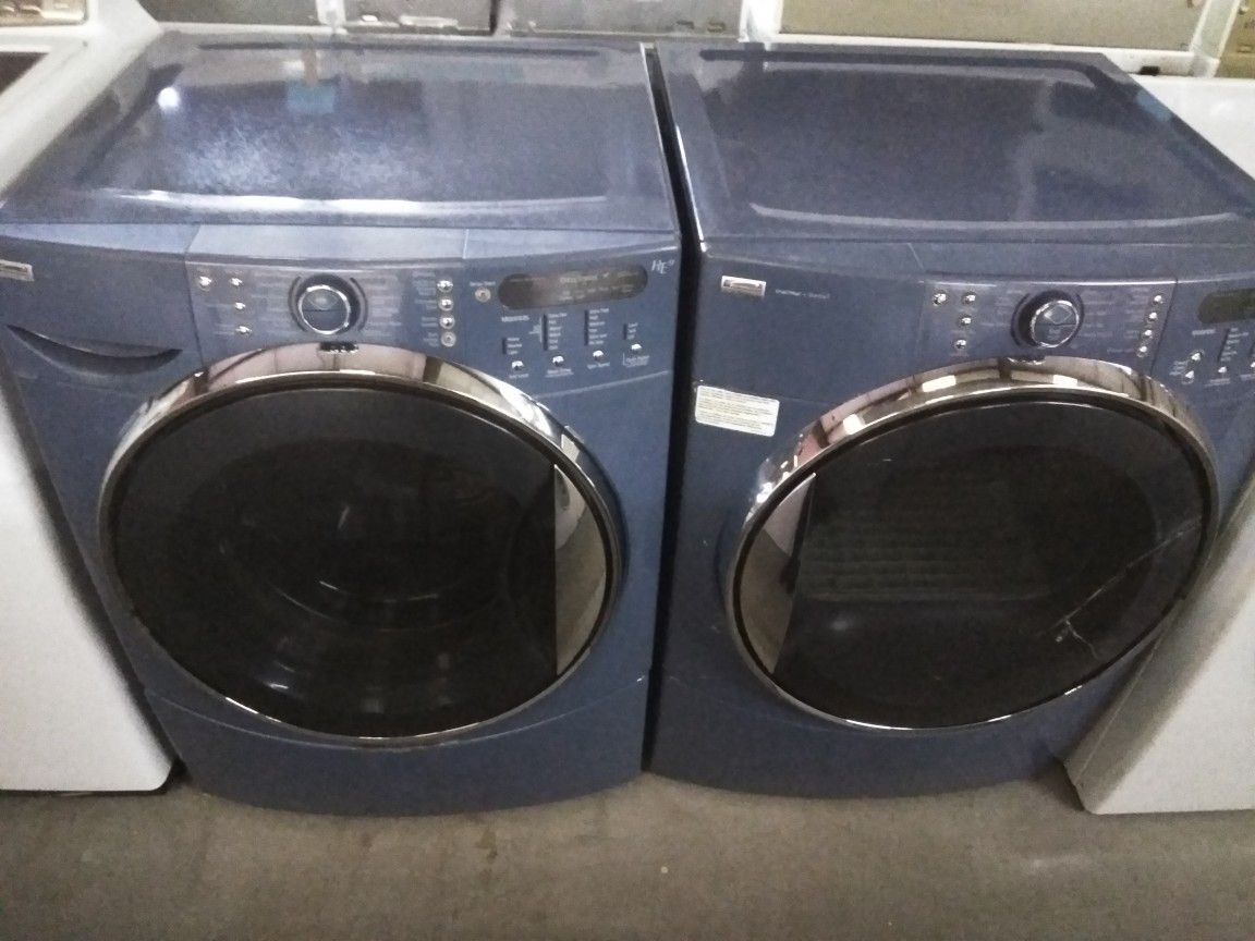Kenmore elite blue front load washer and dryer