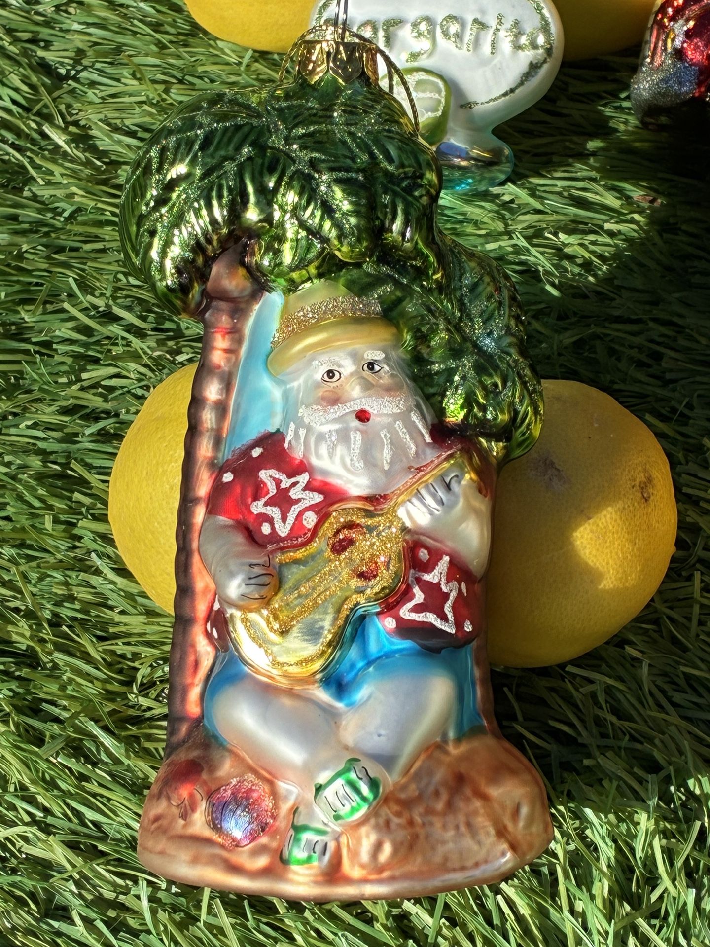 Ornaments Blown Glass Hand Painted Set 6