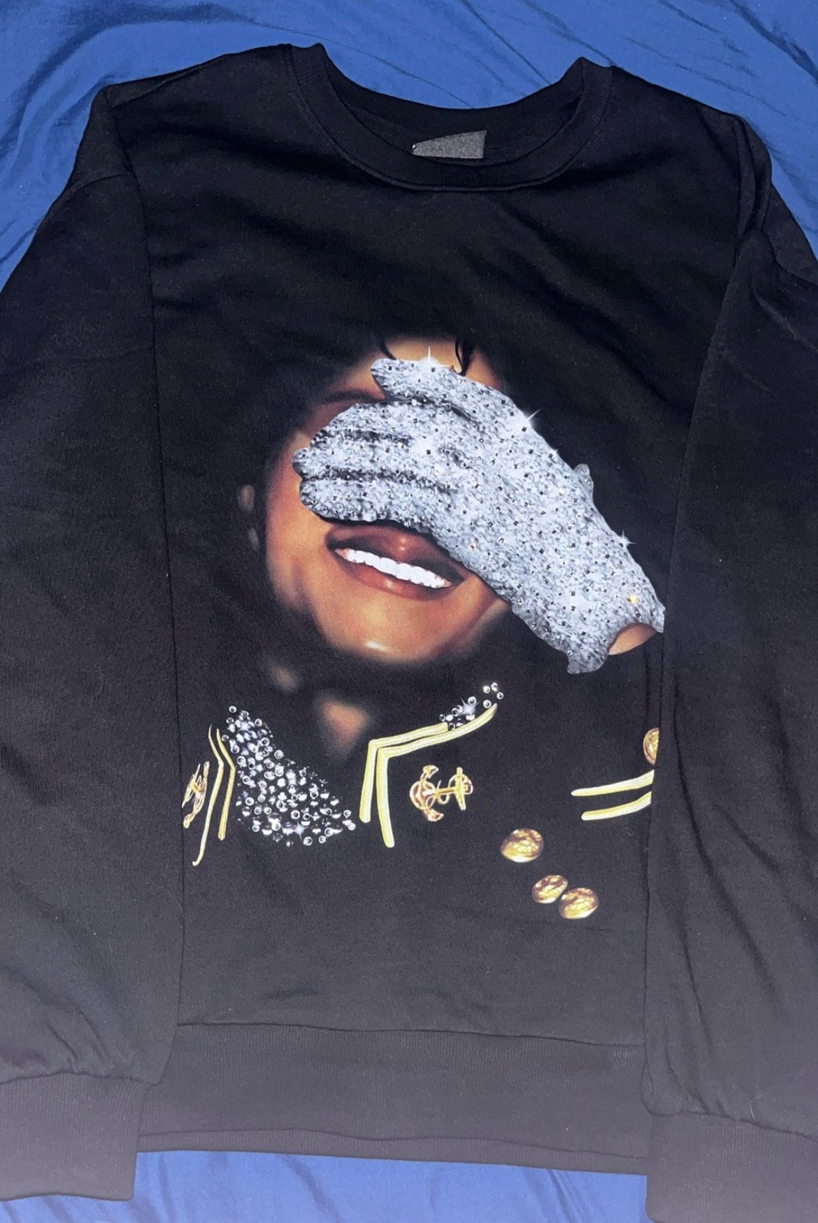 Micheal Jackson Rhinestone Sweatshirt (Large)