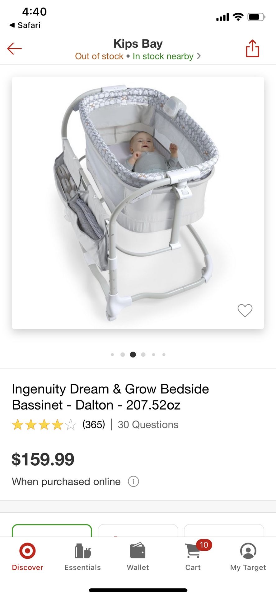 Ingenuity Dream & Grow bedside Bassinet