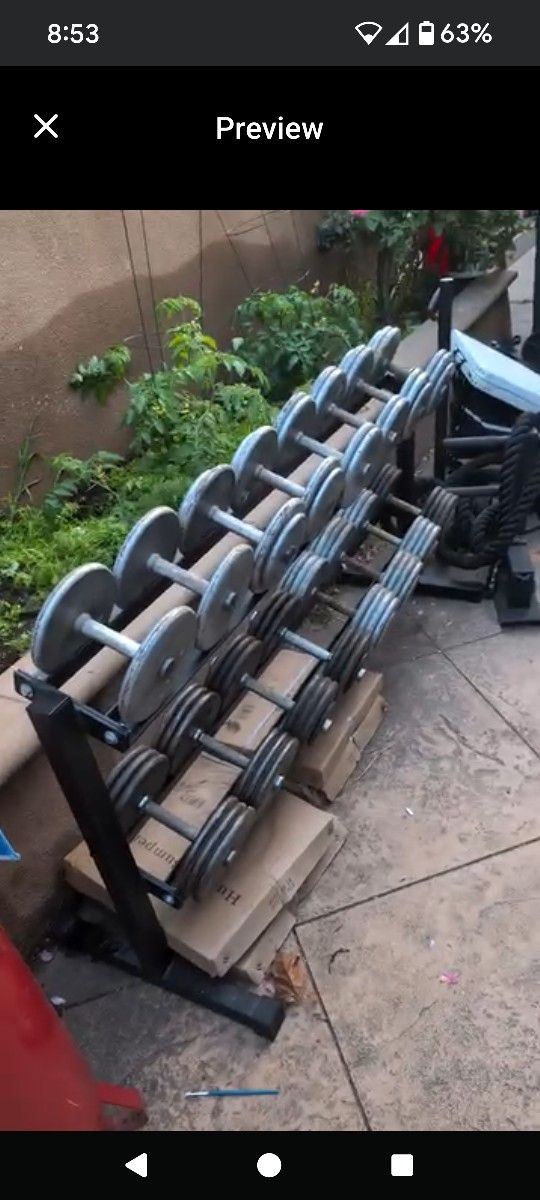 Commercial Dumbbell Rack 70in