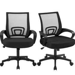Set of 2 Office Chair Desk Chair Mesh Chair, Ergonomic, S-35