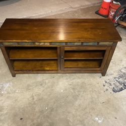 Solid Wood Media Console And Coffee Table
