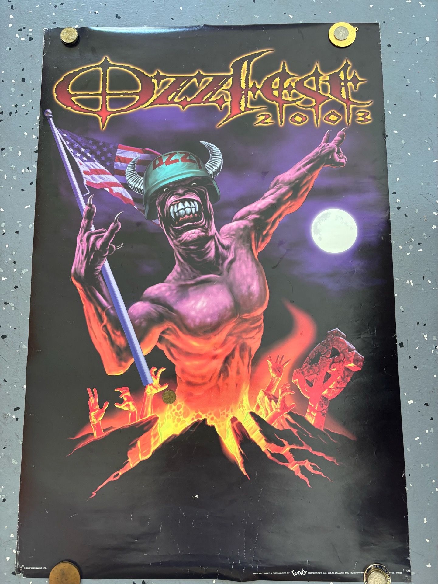 Vintage Ozzfest 2003 original poster