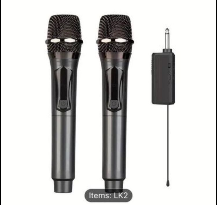 NEW 2 Pieces Professional Wireless Handheld Dynamic Microphone System - Rechargeable Receiver
