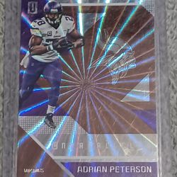 Adrian Peterson UnParalleled 2018 Purple Busrt Laser Parallel Minnesota Vikings 
