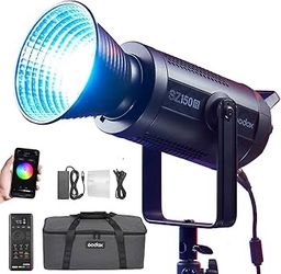Godox SZ150R RGB LED Video Light, 150W Bicolor 2800K-6500K with Remote RC-R9 & 37FX Effects, CRI 97+ Bowens Mount LED Continuous Light, Silent Mode fo
