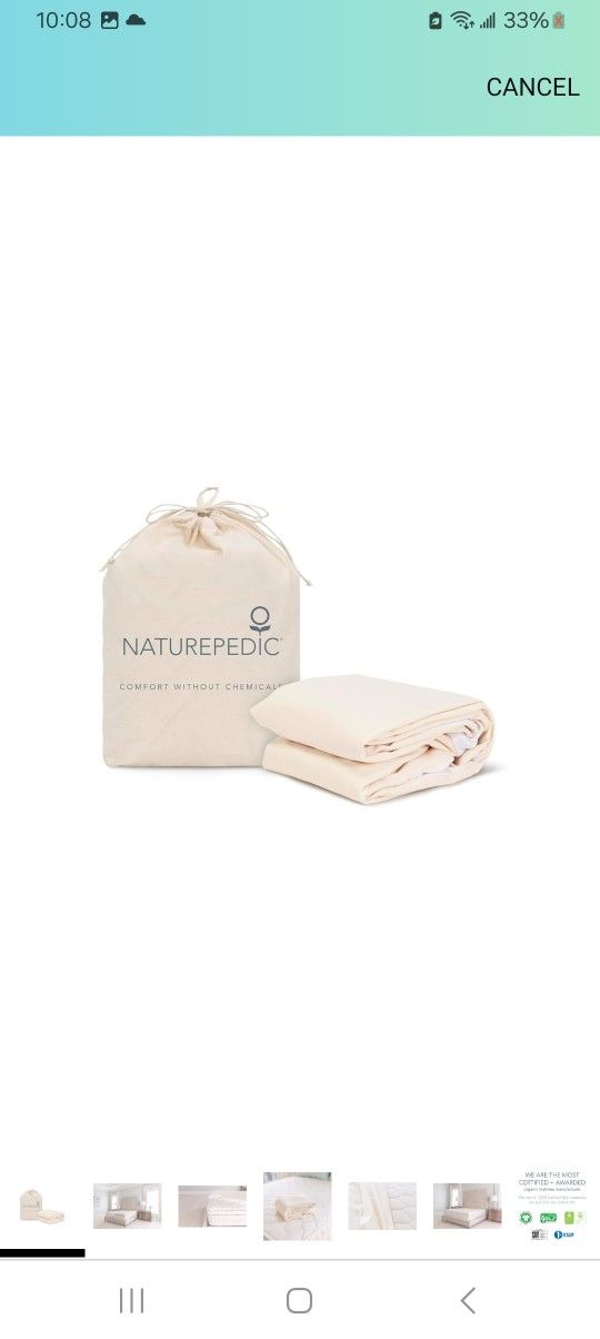 Naturepedic Organic Waterproof Mattress Protector Pad $100